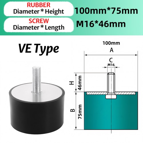 Buffer Rubber Foot Mount Anti Vibration Stops Male Damper Ø 8mm-150mm M3-M20 - Picture 68 of 74