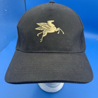 Mobil 1 Racing Black Trucker Hat Adjustable SNAPBACK Pegasus Kevin Harvick RARE