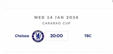 PRE-ORDER PROGRAMME+TEAMSHEET CARABAO CUP SEMI-FINAL 1st LEG CHELSEA v ARSENAL