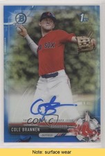 2017 Bowman Draft Chrome Pick Blue Refractor 89/150 Cole Brannen Auto READ 0c6