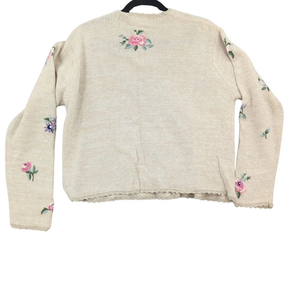De Colección Pendleton Suéter Mujer Cárdigan Grande Floral Bordado Cottagecore Años 90 Foto 2 de 4