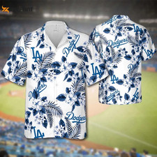 Los Baseball Angeles Team Dodgerss Hawaiian Button Down Shirt Unisex Adults