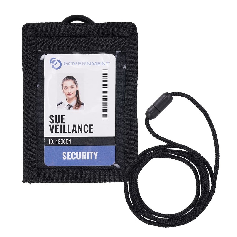 Squids 3389 One Size Wallet ID Badge Holder Black Item #19964 with lanyard