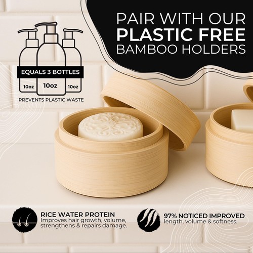 Viori Hidden Waterfall Shampoo Bar - Made with Rice Water for Hair Growth - Hand - Picture 3 of 9