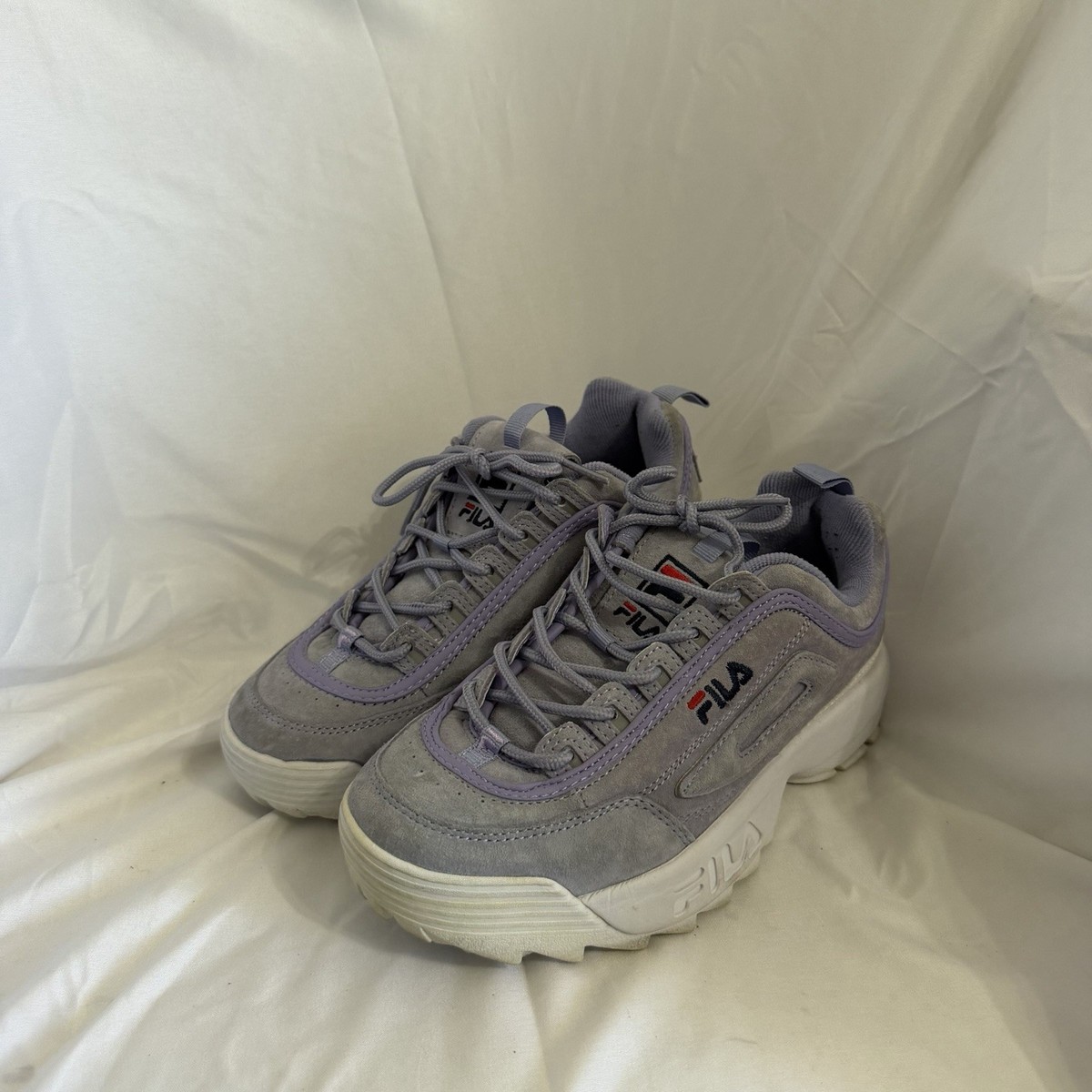 FILA Disruptor II Sneakers Women's Size 8 Gray Lavender Chunky