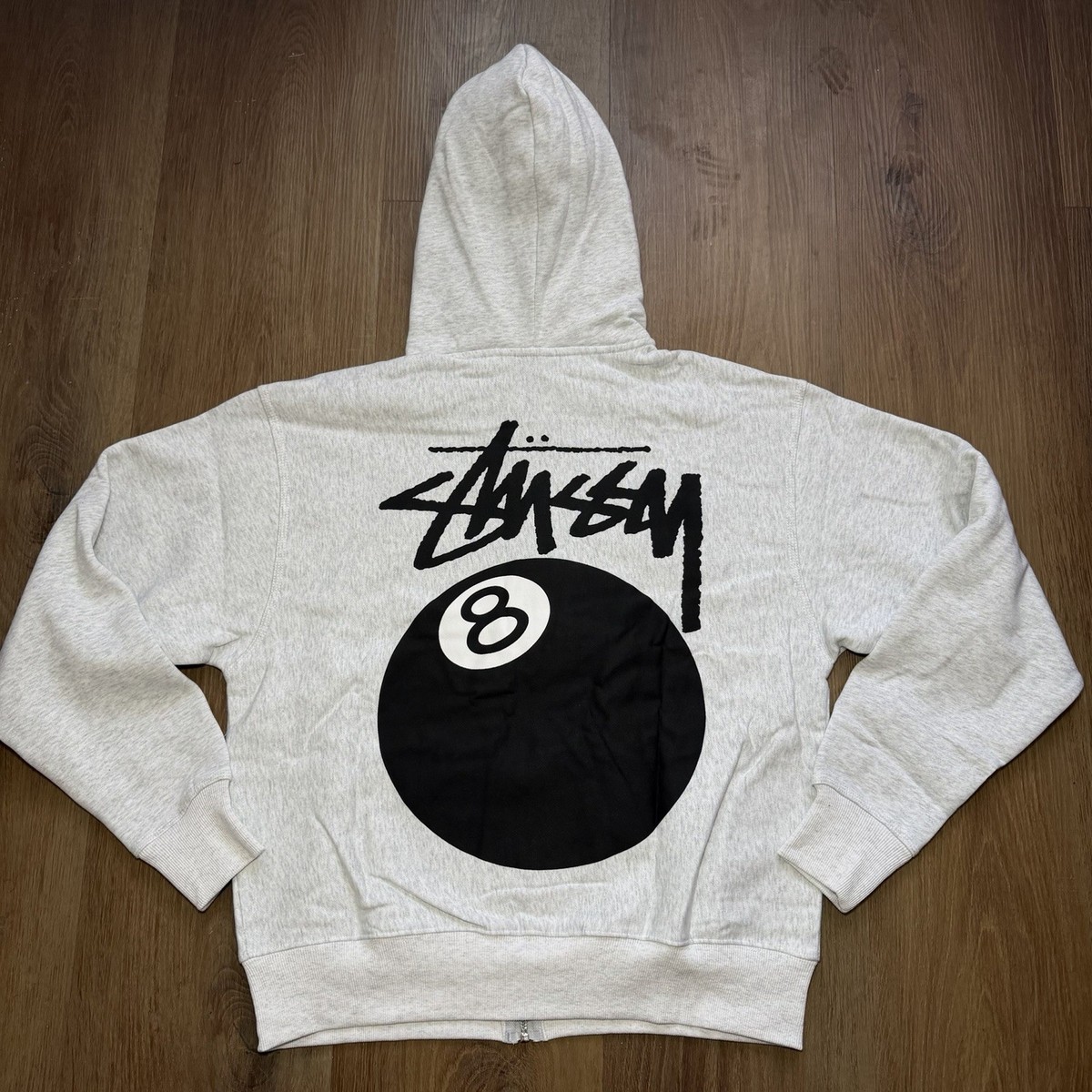 Stussy 8-Ball Grey Men Zip-up Hoodie Size XL | eBay