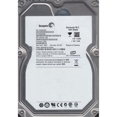 Used Seagate Barracuda ES.2 1TB 3.5" SATA Hard Drive - 7200RPM, 32MB Cache, SATA II
