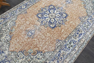 Oushak Türkisch Vintage Teppich 5x9 Kelim Rug Anatolisch Handarbeit Boho Deko...