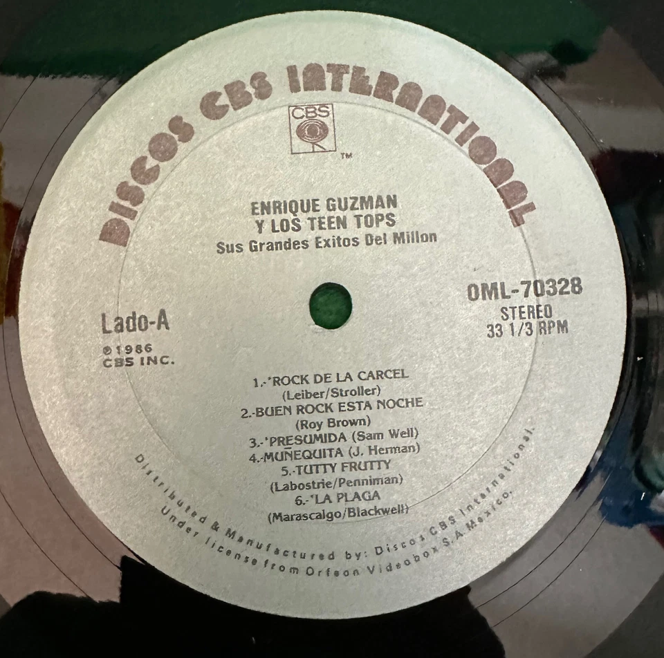 Enrique Guzman Y Los Teen Tops Sus Exitos Del Millon Vinyl LP. Foto 4 de 4