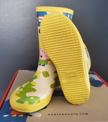 NEW AUTHENTIC HUNTER x PEPPA PIG MUDDY PUDDLES (PS) " US 13 BOYS 1 G GIRLS - Picture 2 of 5