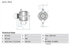 BOSCH Alternator for Vauxhall Zafira Dual Fuel Z18XE 1.8 (09/2000-09/2005)
