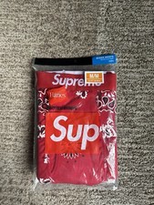 Supreme/ Hanes Red Bandana Boxer Briefs 2 Pack Size M