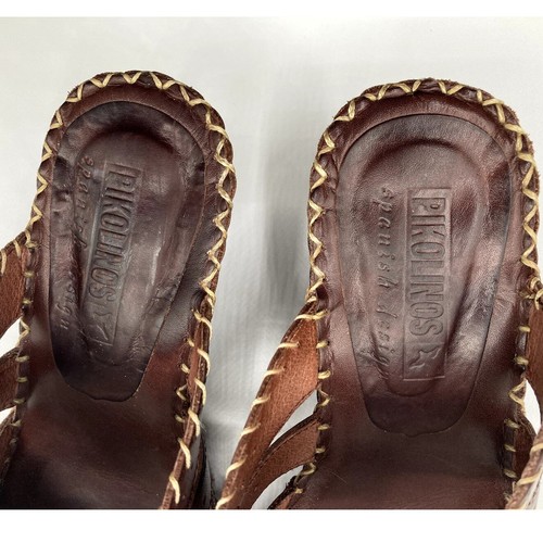 Pikolinos Kitten Heel Wedge Sandals Leather Mule Slide Open Toe 36EUR 5.5-6 US - Picture 7 of 12