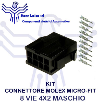 Satz Steckverbinder Molex Micro-Fit 8 Wege Set Weiblich mit Klemmen Auto Bike
