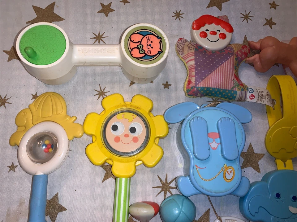 Vintage Lot Of 70’s 80’s Baby Rattles, Keys, Teether  Plastic Toys Fisher Price - Image 3 of 4