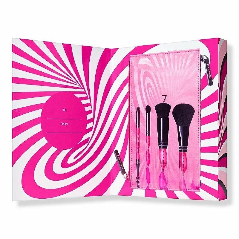 Kit de cepillo MAC Wave Your Wand sombra de ojos facial cejas bolsa en polvo NUEVO Foto 3 de 4