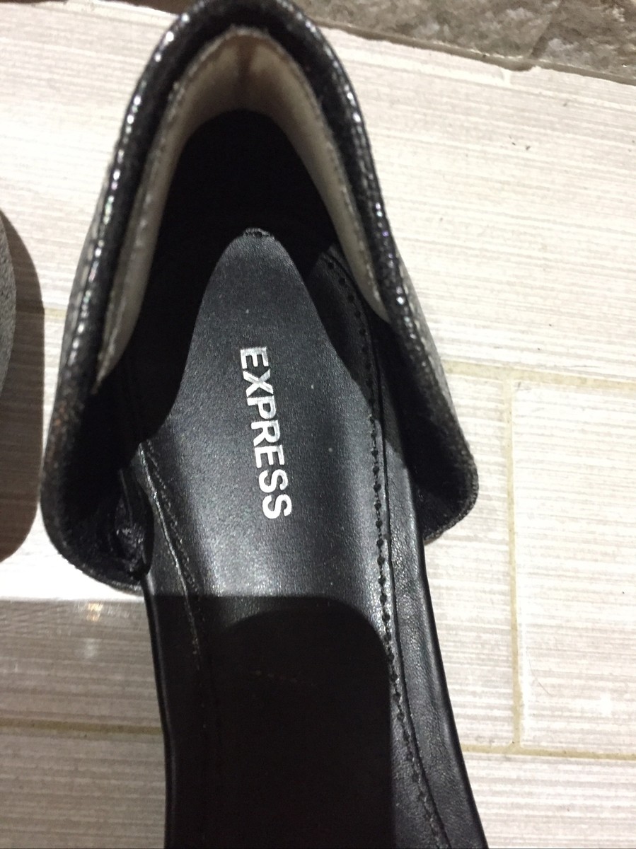 CHAUSSURES PLATES ARGENTÉES EXPRESS TAILLE 7 FEMME - STYLE BALLET - OCCASION