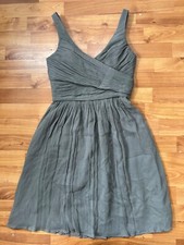 J Crew Womens Faux Wrap Dress 2 gray Sleeveless V Neck Lined Silk