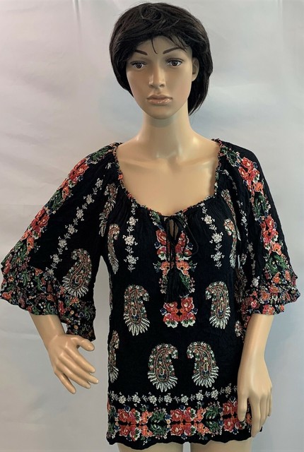 bila double sleeve ruffle blouse