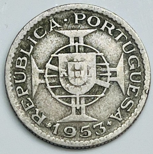 1953 Angola 2-1/2 Escudos KM# 77 Circulated Condition