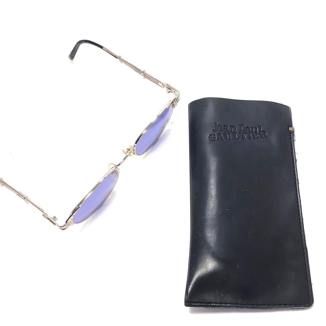 JEAN PAUL GAULTIER メタリック サングラスケース Jean Paul Gaultier screw motif oval sunglasses with case
