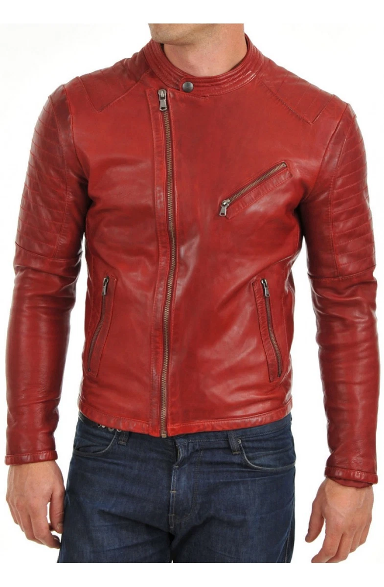 Asymmetric leather deals jacket mens