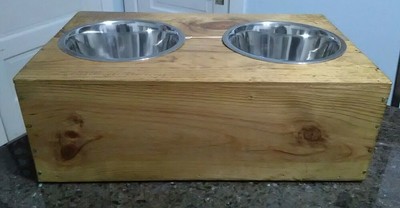 Handmade Vintage Wine Crate Double Feeder Stand For Small