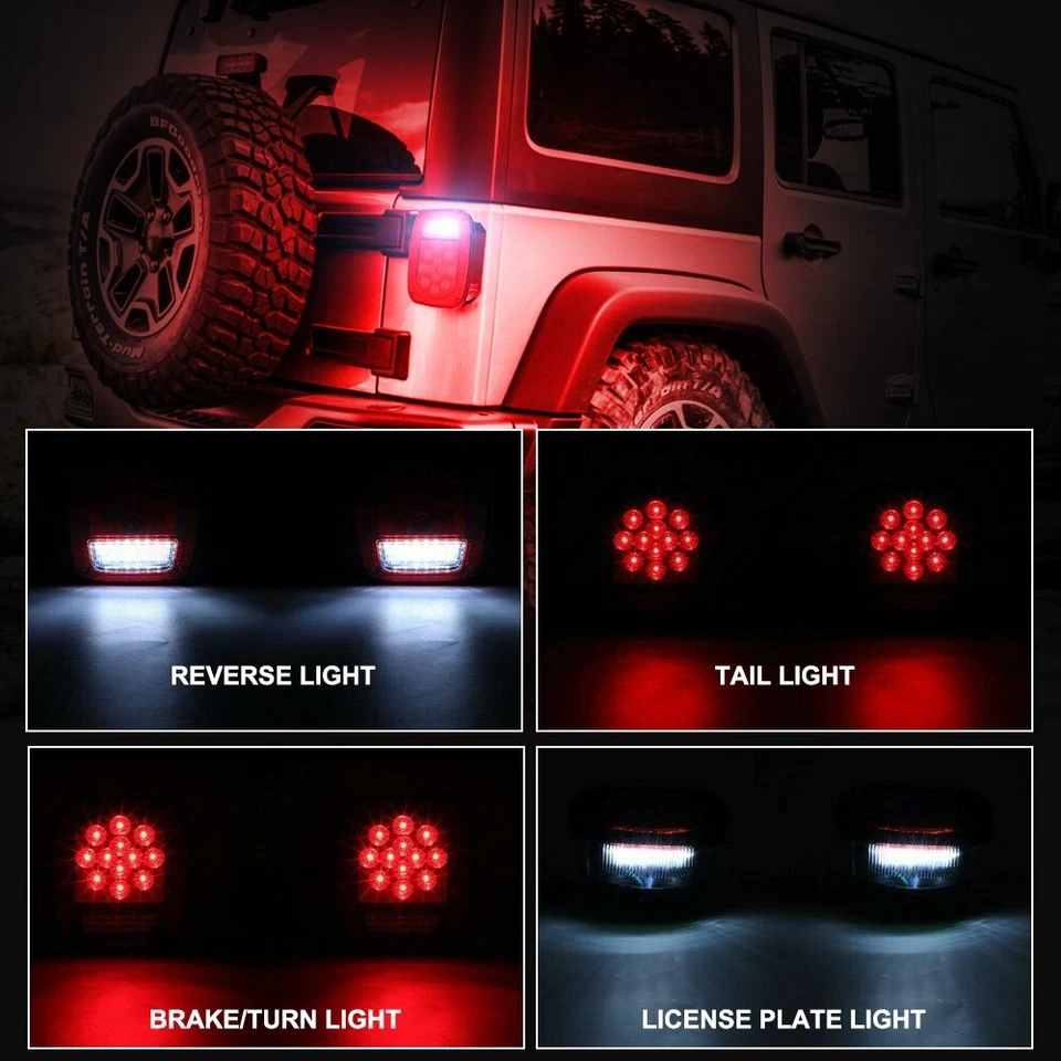 39 luces traseras LED lámpara de matrícula de parada de freno para Jeep Wrangler YJ TJ CJ5 CJ3 Foto 2 de 4