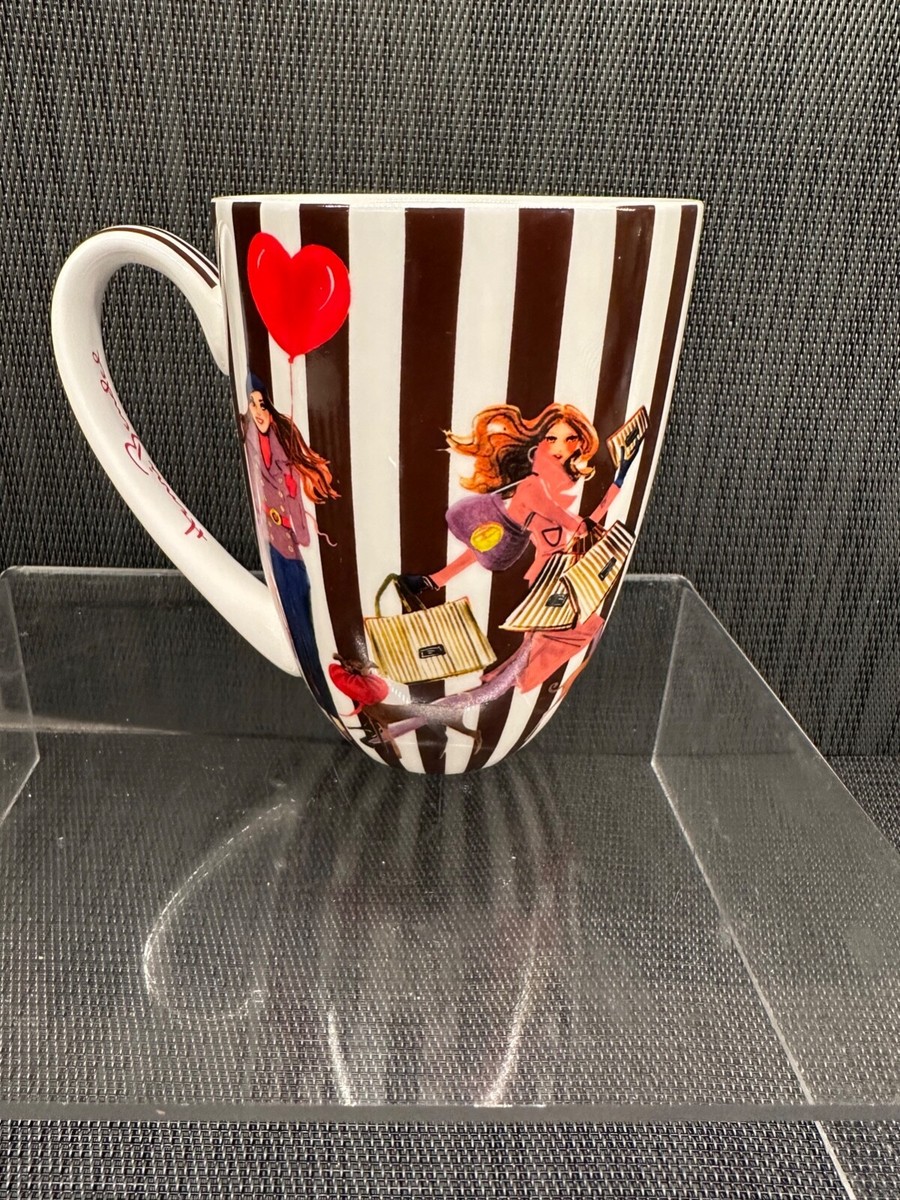 Henri Bendel Party Girl Mug ~ Bone China ~Iconic White/Brown