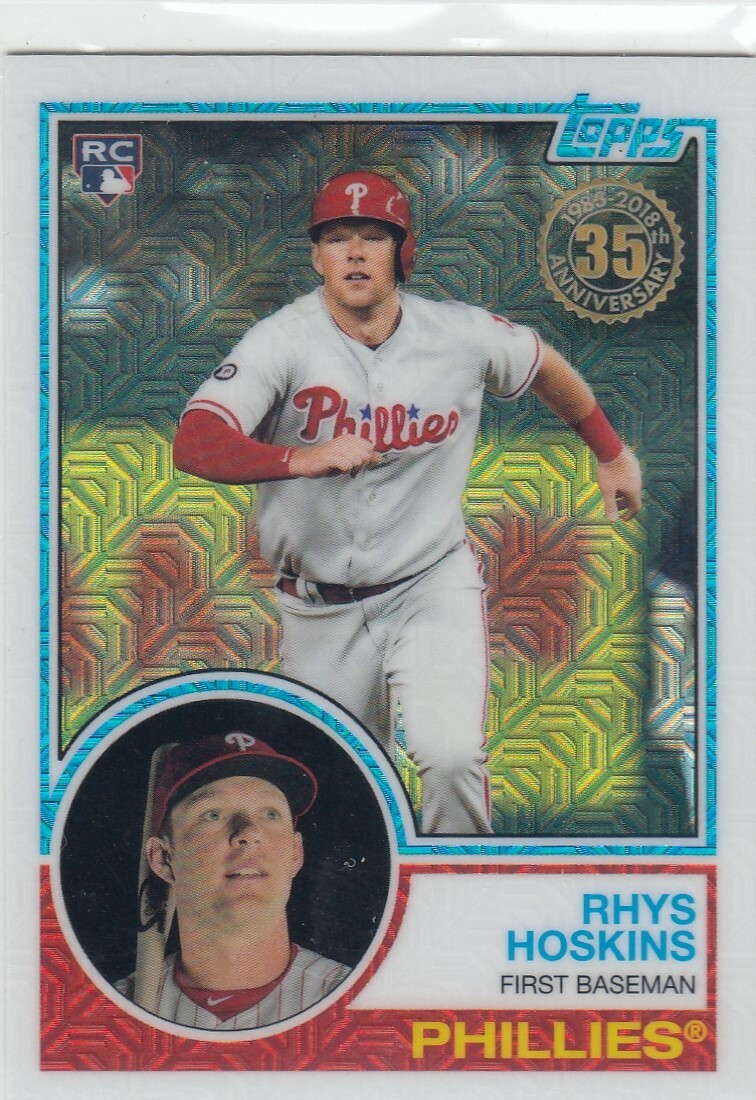 RHYS HOSKINS TOPPS 1983 83 SILVER PACK MOJO REFRACTOR RC PHILLIES #35 2018 18