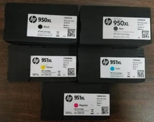 Set 5 Mostly New Genuine HP 950XL BLK 951XL CYN MAG YEL Inkjets 90% 2021