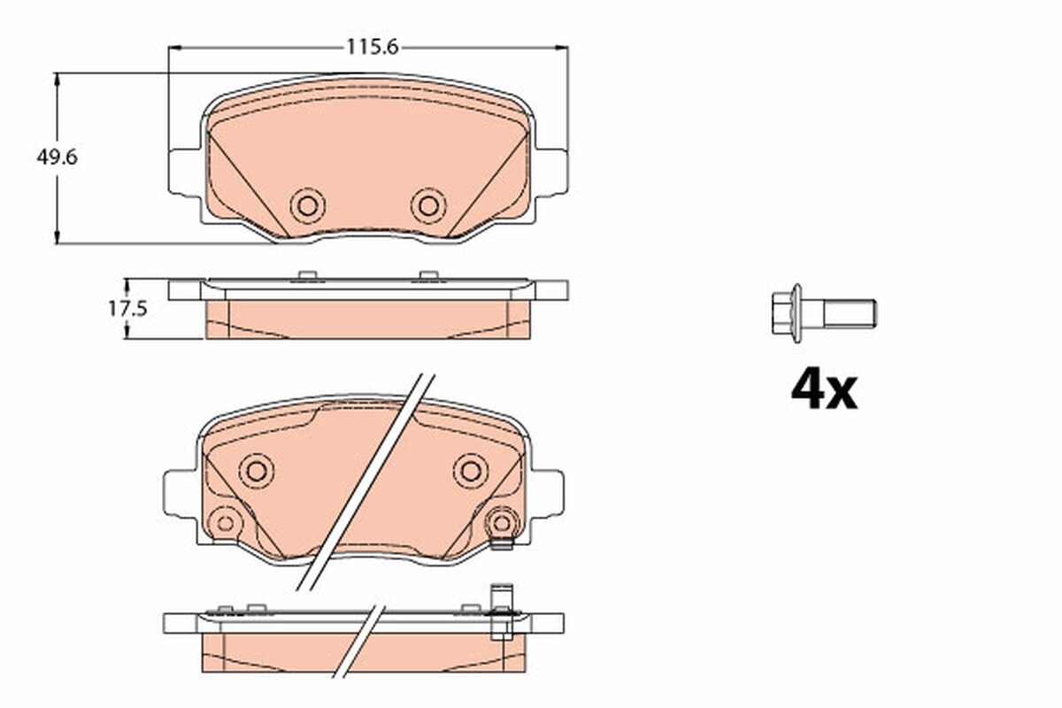 GDB2116 TRW Brake Pad Set, disc brake for FIAT,JEEP,JEEP (GAC FCA)