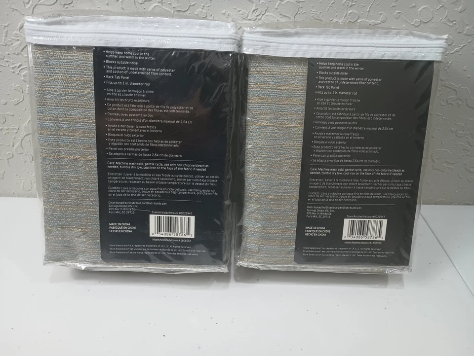 Style Selections Roberta 84" Blue Thermal Blackout Curtains #0022947-Pair - NIP - Image 2 of 4