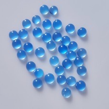  WHOLESALE NATURAL BLUE CHALCEDONY CABOCHON ROUND SHAPE LOOSE GEMSTONE