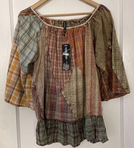 Tunique Pull Chemisier Judith March - Motif Cerf Arc-en-Ciel - Taille S - Style Boho Festival - Coton