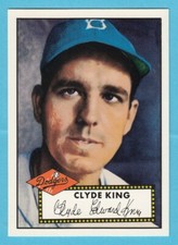 1952 Topps Baseball Reprint # 205 Clyde King-- Brooklyn Dodgers -- Box 733