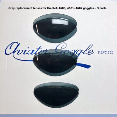 Aviator Goggle by Leon Jeantet - new replacement lenses - 3 pack for Ref. 4600+