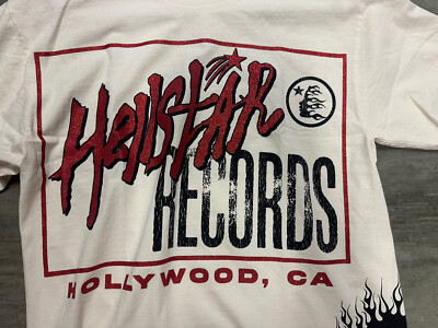 Hellstar Studios Records Short Sleeve Tee Shirt Cream small new | eBay
