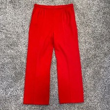 St. John Red Knit Straight Leg Pants Vintage