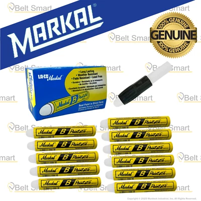 Genuine Markal 12-Pack Paintstik B Paint Markers w/ Magnetic Grip (Made in USA)