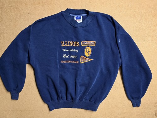 Vintage University of Illinois Fighting Illini Classic Clothing Sweatshirt L