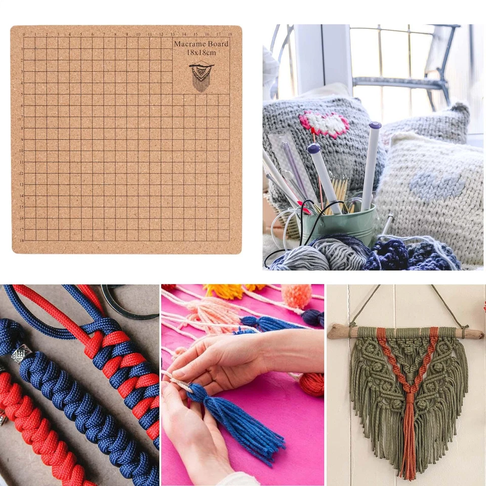 Portable The Macrame Board Craft with Grids Wood Macrame Project Board - image 3 of 4