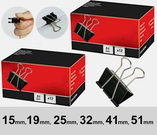 Bulldog Foldback Clips Metal Paper Binder Grip 15mm 19mm  25mm 32mm  41mm, 51mm