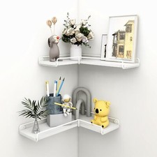 2X Floating Shelves Rustic Wooden Wall-Mounted Shelves for Room Home Office