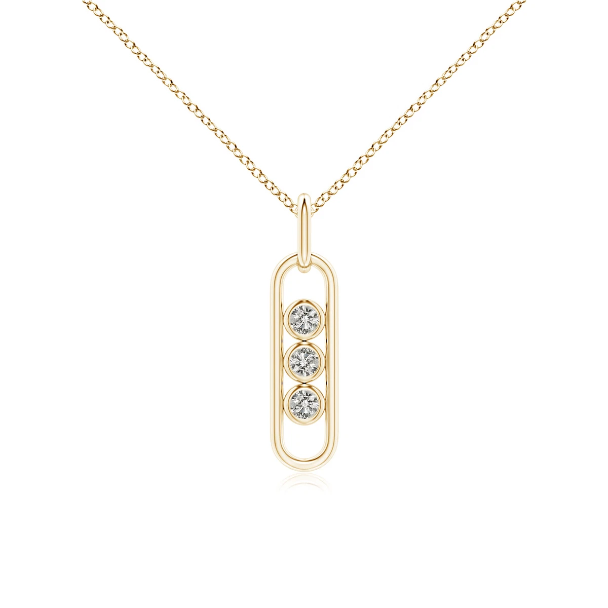 ANGARA 1.9mm Natural Diamond Three Stone Pendant Necklace in 14K
