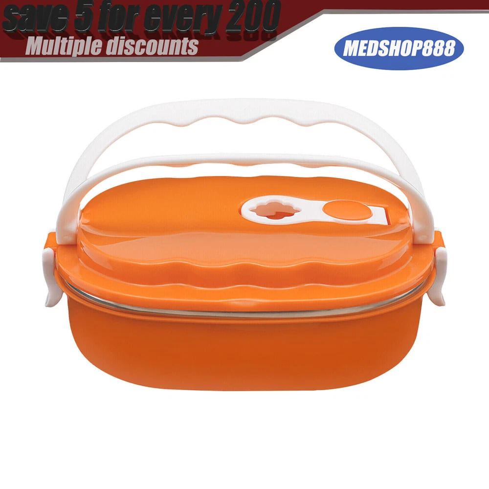 Lunch Box 0.9L/30.4oz Warmer Bento Box Portable Food Container Stainless Steel
