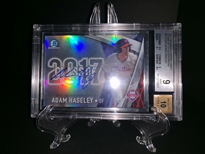 2017 Bowman Chrome Draft Adam Haseley Refraktor RC Auto 6/250 Phillies BGS 9 10