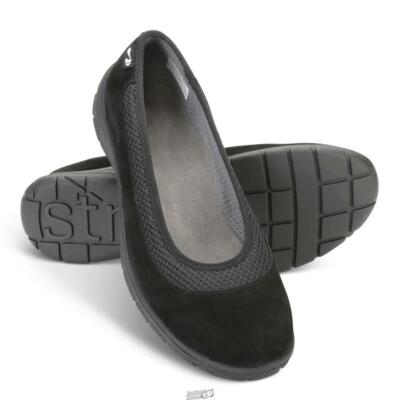 STRIVE Hammacher Lady's Back Pain Relieving Slip On Flats Hampton SIZE 9 Black