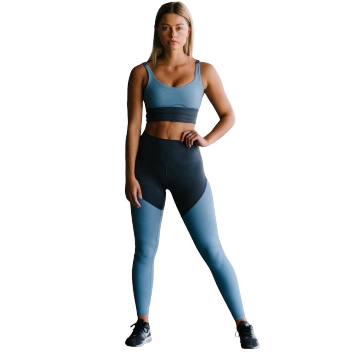 Zyia Active Set Size XL Storm Parallel Luxe Sports Bra and Legging