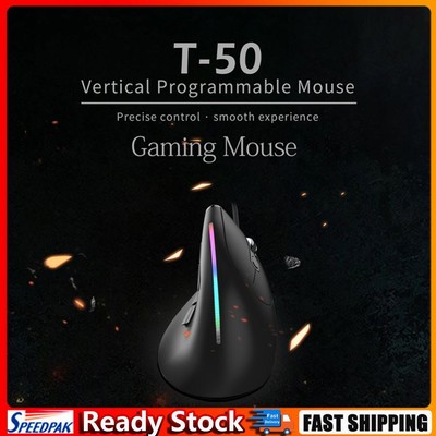 ZELOTES USB Wired Mouse 9 Buttons T-50 Wired Vertical Mouse 12800 DPI Adjustable